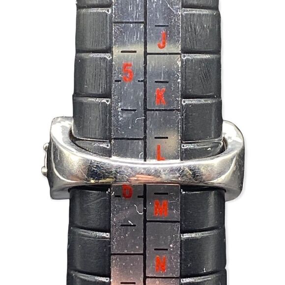 Aquamarine 9 stone ring I. Sterling silver marked 925 & GTS tested size 6 - Picture 6 of 15